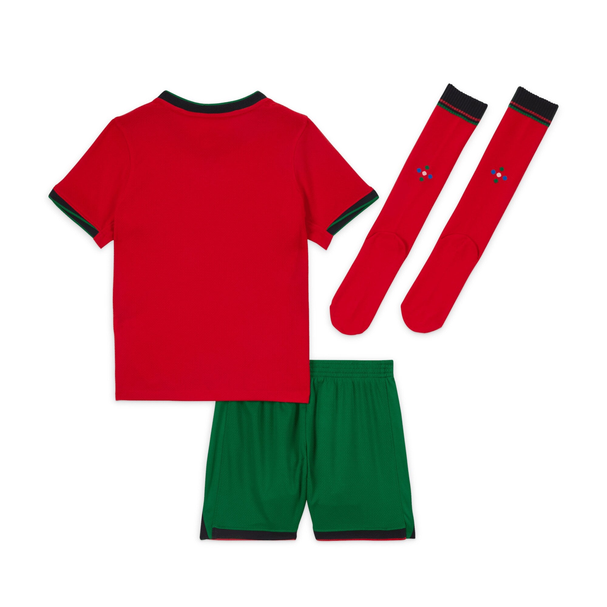 Portugal Home Stadium Kit 2024 - Little Kids Custom Soccer Shirt - Red