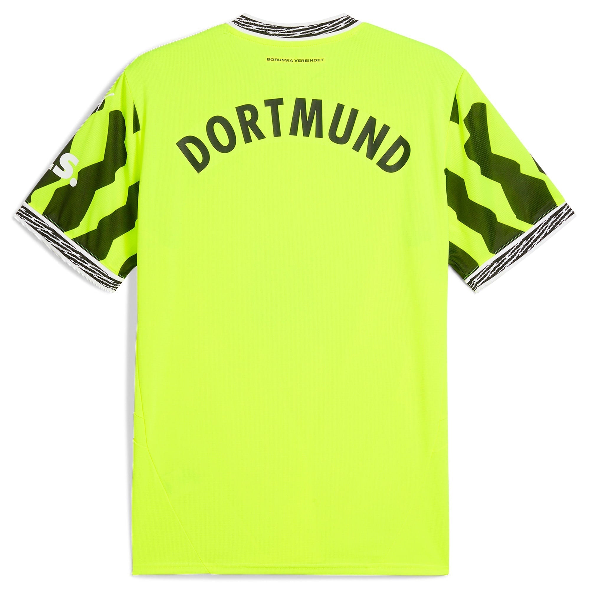 Puma Borussia Dortmund 2024 jersey in bright yellow with Dortmund text on back and black sleeve accents