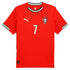 Puma Cristiano Ronaldo Portugal jersey 2025 in red with number 7 and team crest