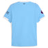 Back view of Manchester City 2025 home Puma jersey in light blue with white trim and Premier League patches