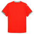 Back view of Puma Portugal 2025 home jersey in red with green and white trim on sleeves and collar
