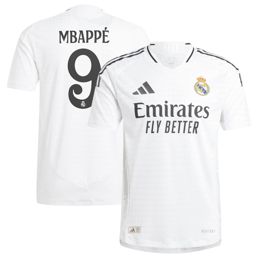 Kylian Mbappé 9 Real Madrid  2024/2025 Home Player Soccer Shirt - White