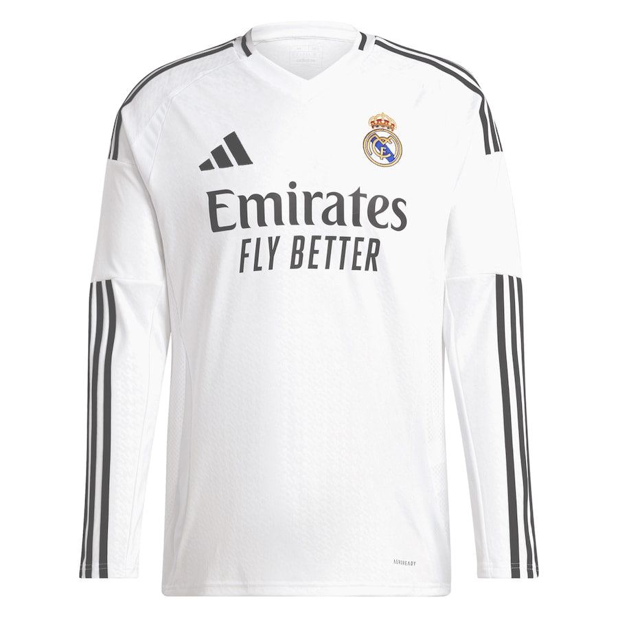 Kylian Mbappé 9 Real Madrid  2024/2025 Home Long Sleeve Player Soccer Shirt - White