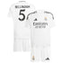 Real Madrid Home Kids 2024-25 with Bellingham 5 printing Soccer Shirt - White