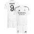Real Madrid Home Kids 2024-25 with Mbappé 9 printing Soccer Shirt - White