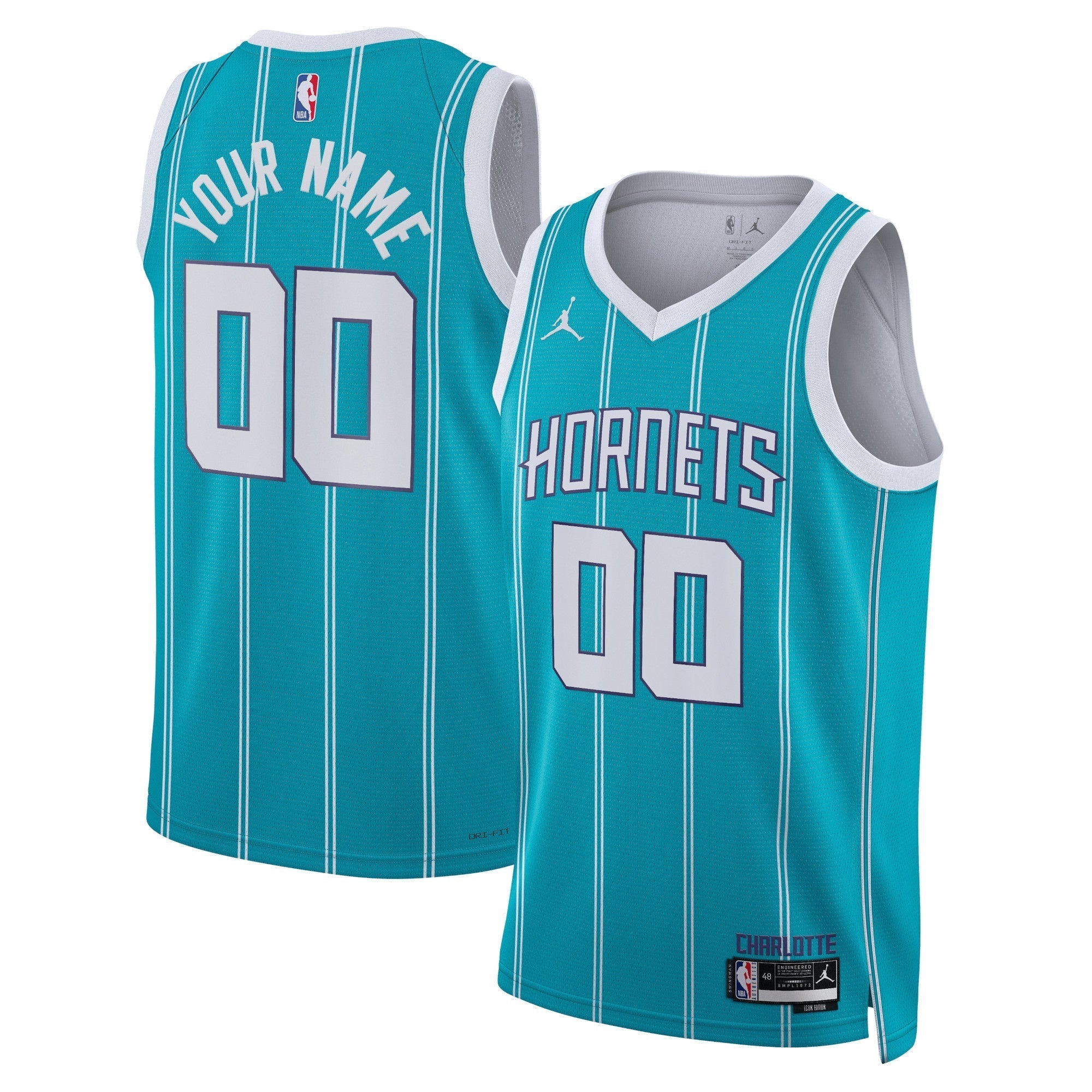 Charlotte Hornets Jordan Brand Unisex Swingman customized Shirt Teal - Icon Edition