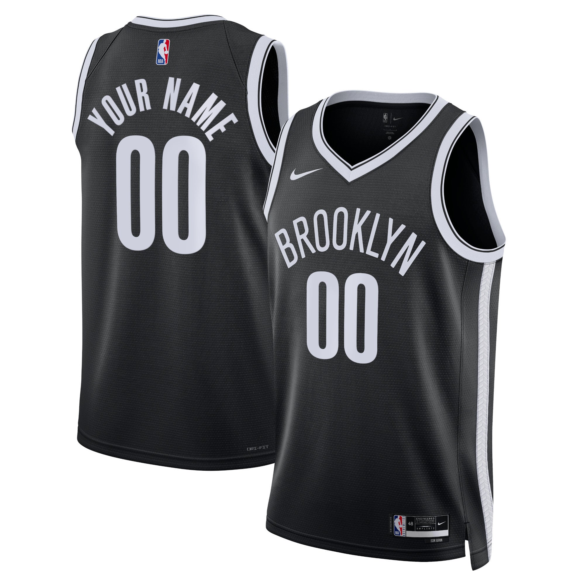 Brooklyn Nets  Unisex Swingman customized Shirt Black - Icon Edition
