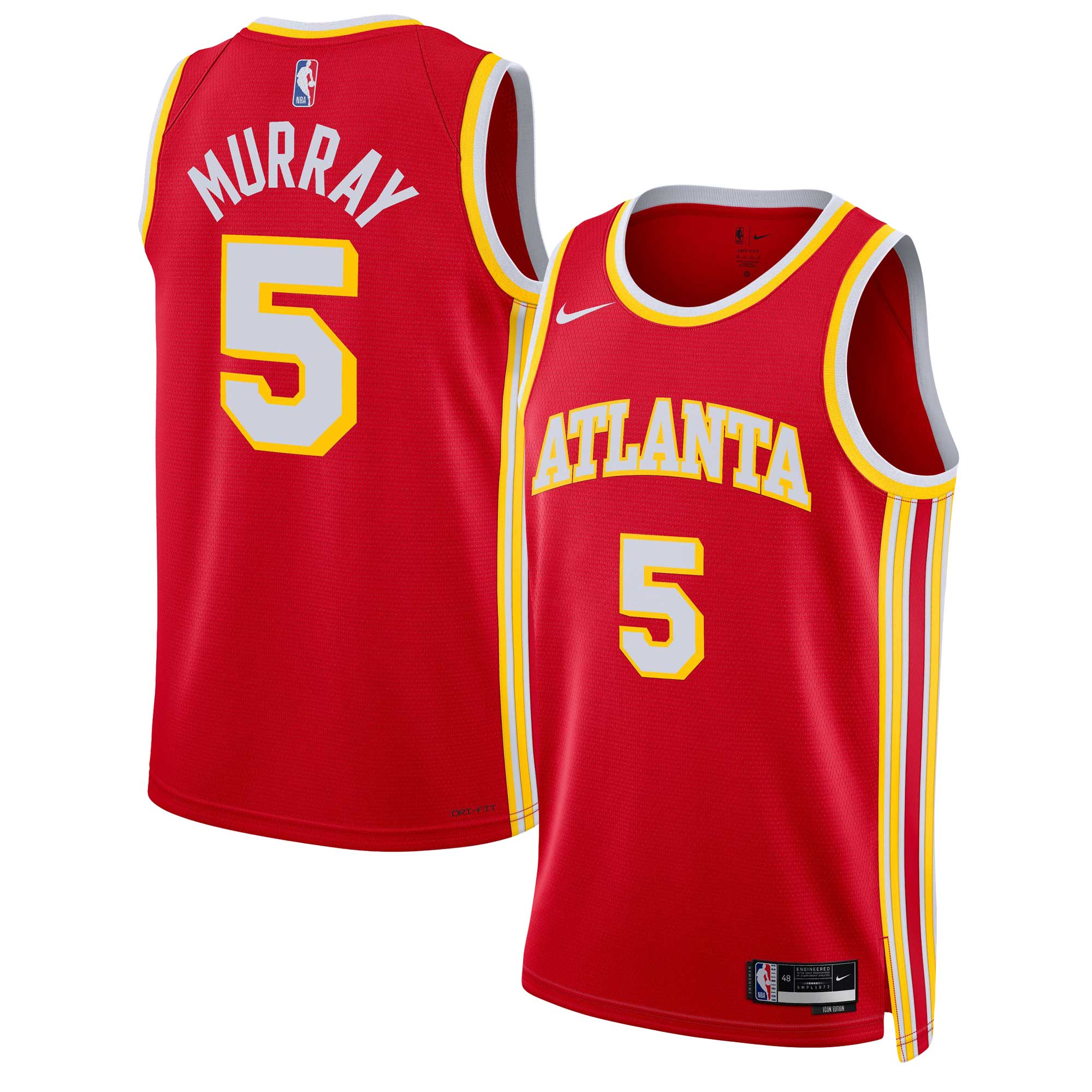 Dejounte Murray Atlanta Hawks  Unisex Swingman Shirt - Icon Edition - Red