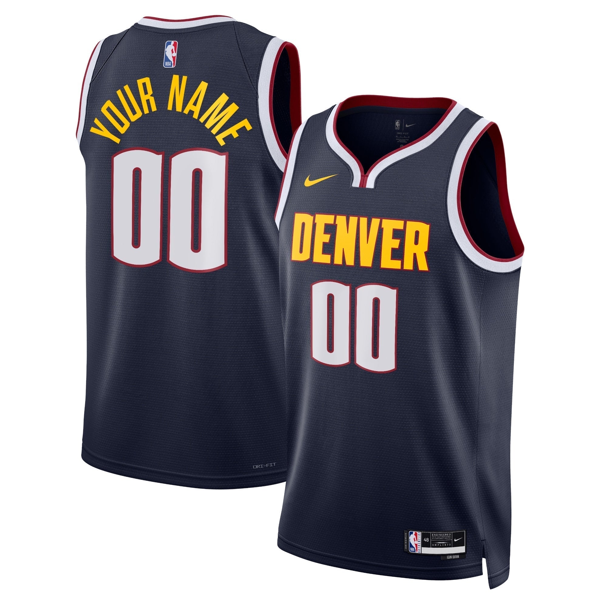 Denver Nuggets  Unisex Swingman customized Shirt Navy - Icon Edition