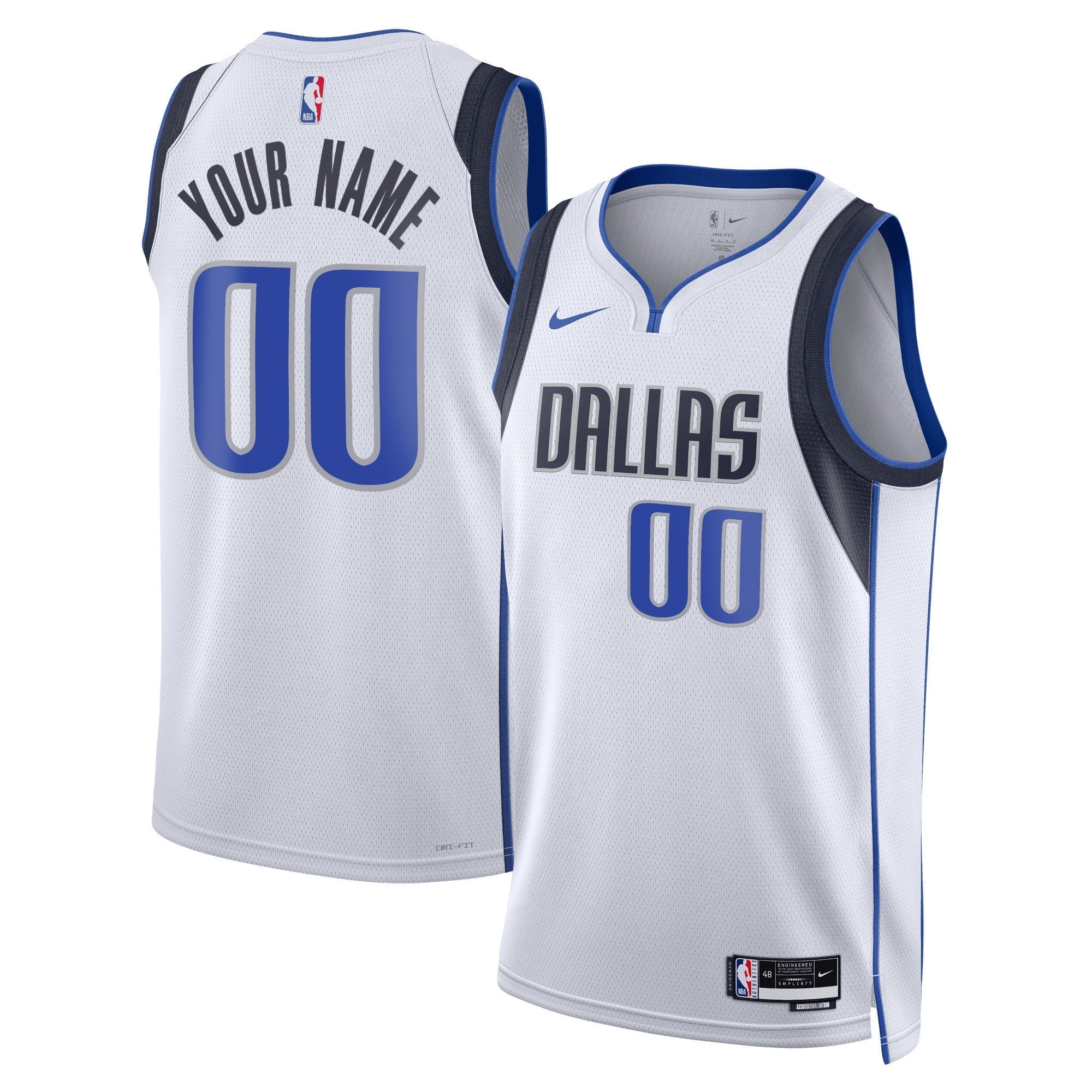 Dallas Mavericks  Unisex Swingman customized Shirt White - Association Edition