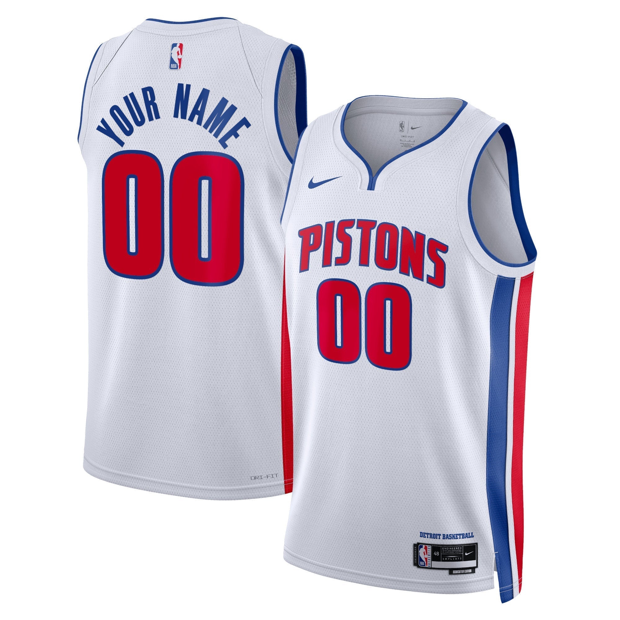 Detroit Pistons  Unisex Swingman customized Shirt White - Association Edition